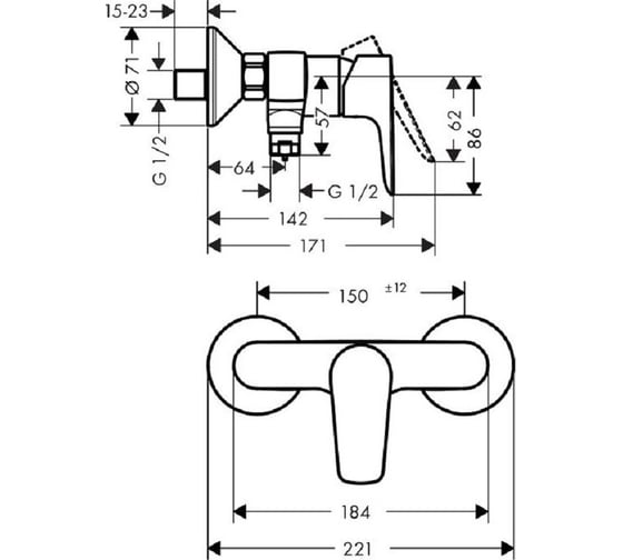 Смеситель для душа HANSGROHE Talis E 71760000 00000044179