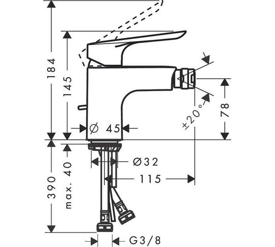 Смеситель для биде HANSGROHE Logis E 71232000 00000053013