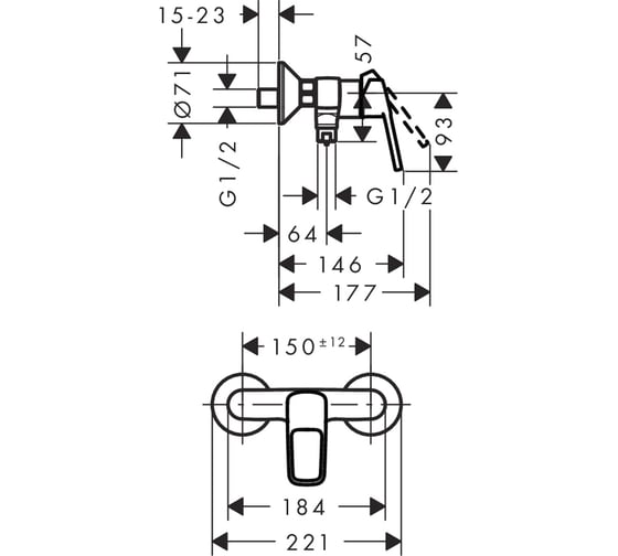 Смеситель для душа HANSGROHE Logis Loop 71247000 00000053958