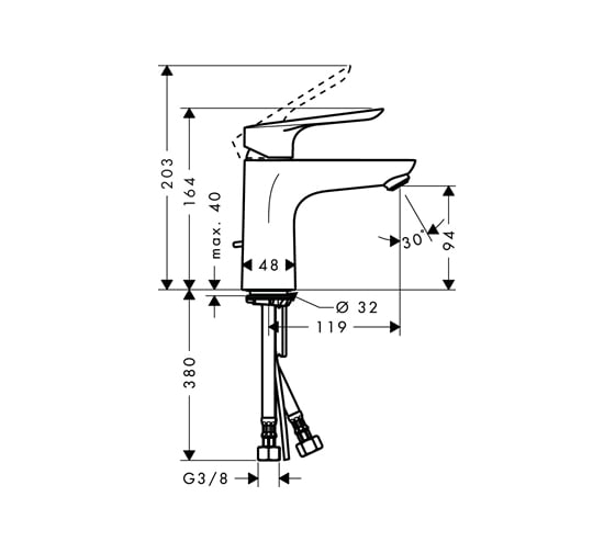 Смеситель для раковины HANSGROHE Logis E 100 71161000 00000053010