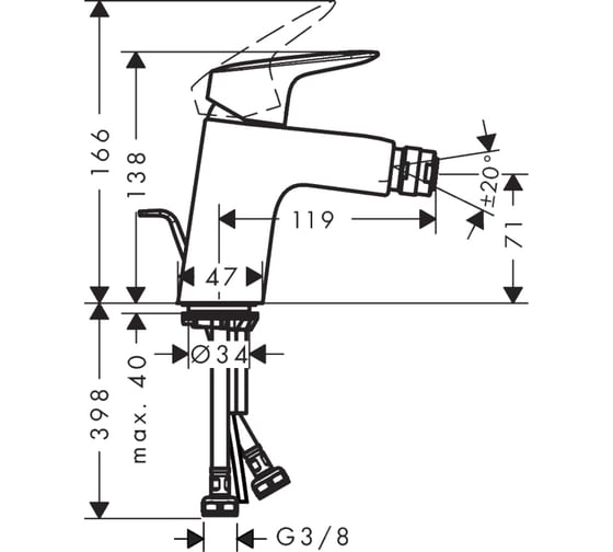 Смеситель для биде HANSGROHE Logis 70 71204000 00000035189