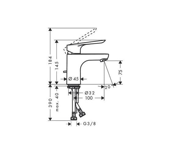 Смеситель для раковины HANSGROHE Logis E 70 71160000 00000053009