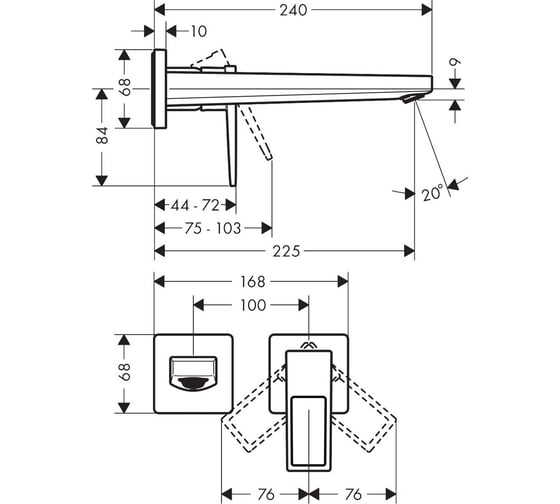Смеситель для раковины, внешняя часть HANSGROHE Metropol 74526000 00000065170
