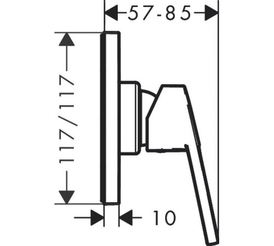 Смеситель для душа, внешняя часть HANSGROHE Logis Loop 71612000 00000069131