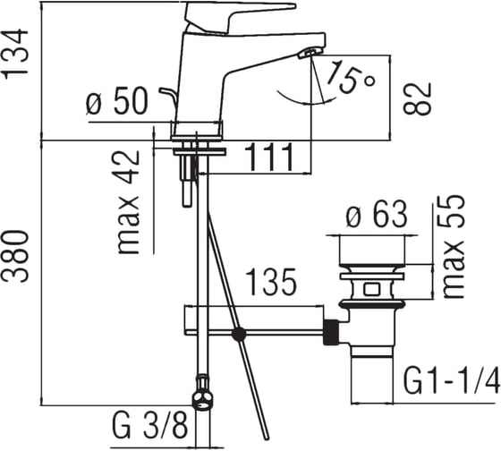 Смеситель для раковины NOBILI NOBI NB84118/1CR 00000035630