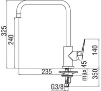 Смеситель для кухни NOBILI SKY квадратный излив SY97134CR 00000035613