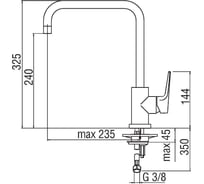 Смеситель для кухни NOBILI NOBI квадратный излив NB84134CR 00000035637