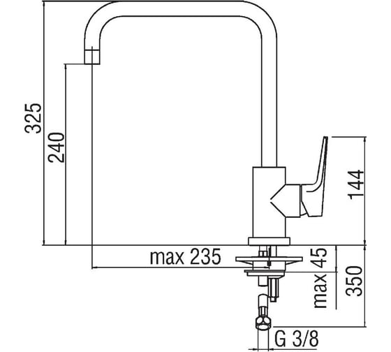 Смеситель для кухни NOBILI NOBI квадратный излив NB84134CR 00000035637