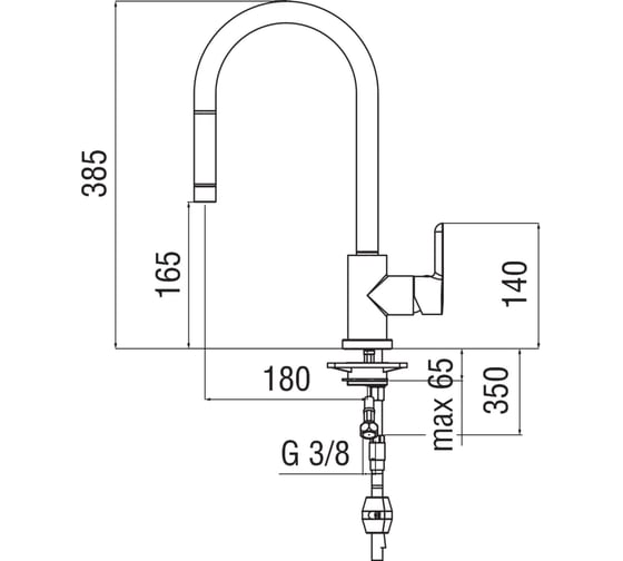 Смеситель для кухни NOBILI ABC с вытяжным изливом AB87137/1CR 00000035645