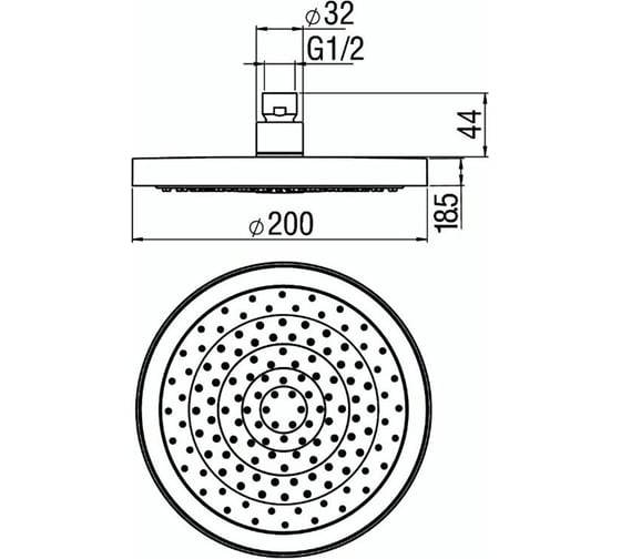 Верхний душ NOBILI 20 см WE00139/94CR 00000054684
