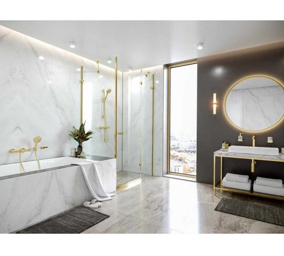 Термостат для душа Hansgrohe Ecostat Comfort, ВМ, 1/2', полированное золото 13116990 00069513
