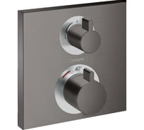 Термостат скрытого монтажа Hansgrohe Ecostat Square для 2 потребителей, шлифованный черный хром 15714340 00058631