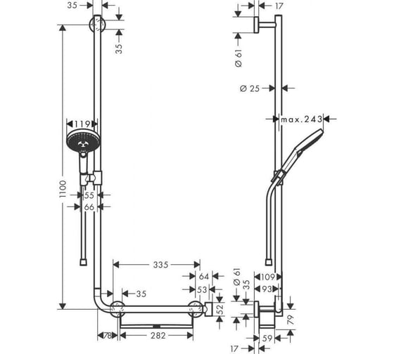 Душевой набор Hansgrohe Raindance Select S 120/U'Comfort 26324400 00032322