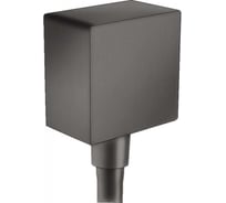 Шланговое подсоединение Hansgrohe FixFit Square с клапаном обратного тока, шлифованный черный хром 26455340 00057220