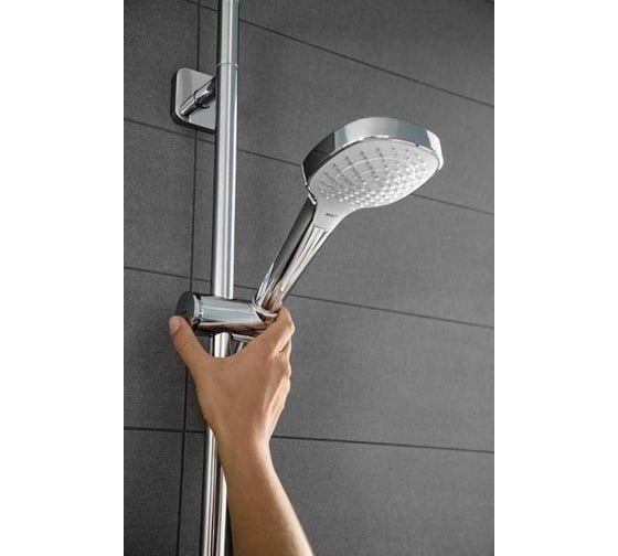 Душевой набор Hansgrohe Croma Select E Multi EcoSmart 9 л/мин, со штангой 65 см, белый/хром 26581400 00056943