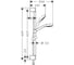 Душевой набор Hansgrohe Croma Select E Multi EcoSmart 9 л/мин, со штангой 65 см, белый/хром 26581400 00056943 6