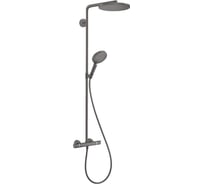 Душевая система с термостатом Hansgrohe Raindance Select S Showerpipe 240 1jet PowderRain шлифованный черный хром 27633340 00060783