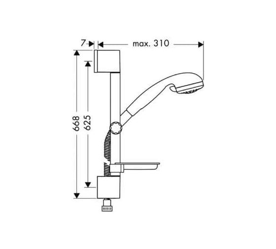 Гарнитур для душа Hansgrohe Crometta Vario/Unica C 0.65 мм 27744000 00017708