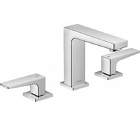 Смеситель для раковины на 3 отверстия Hansgrohe Metropol 110 с рычаговыми рукоятками, со сливным клапаном Push-Open 32514000 00049499