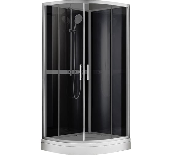 Душевая кабина Azario DENVER 900х900х(2000+150), серое стекло 4 мм, Easy Clean, задняя панель черная, профиль серый AZ-N10812 00078856 1
