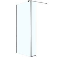Душевая перегородка AzarioCHICAGO Walk-in прозрачное стекло 8 мм, Easy Clean, подвижная доп. перегородка 30 см, профиль серебро AZ-NAR6321 00078861