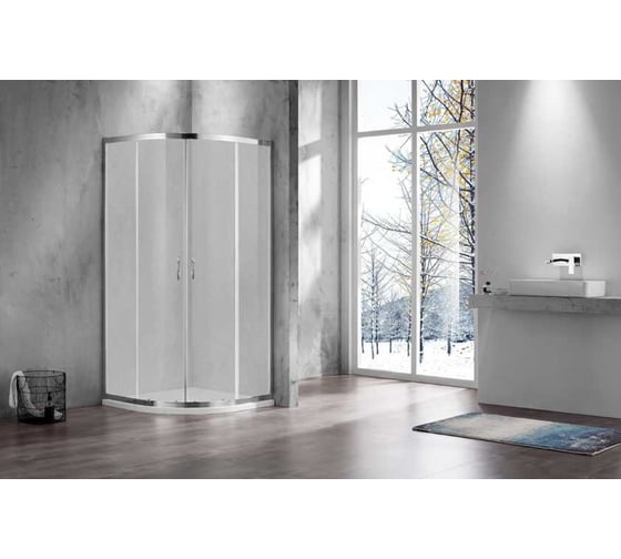 Душевое ограждение Azario MILTON 900x900x2000 стекло белое матовое 6 мм., профиль серебро AZ-ND2142 00078849