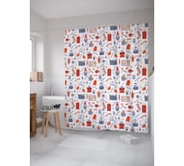 Штора для ванной JOYARTY "Праздничный котик" sc_427875