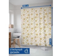 Штора для ванной JOYARTY "Золотые снежинки" sc_427888