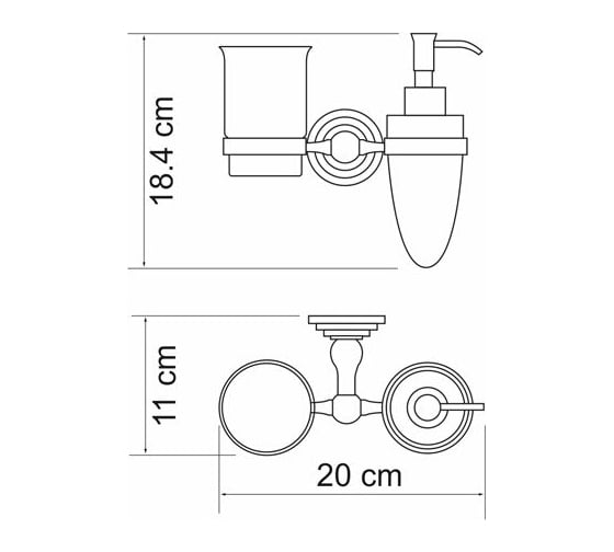 Держатель стакана и дозатора WasserKRAFT Ammer K-7089