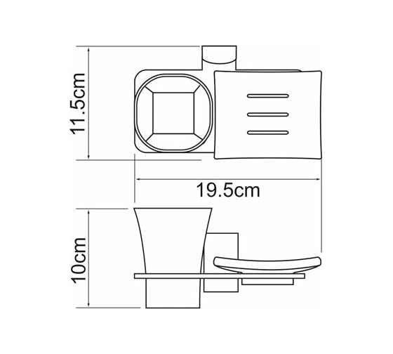 Держатель стакана и мыльницы WasserKRAFT Leine K-5026
