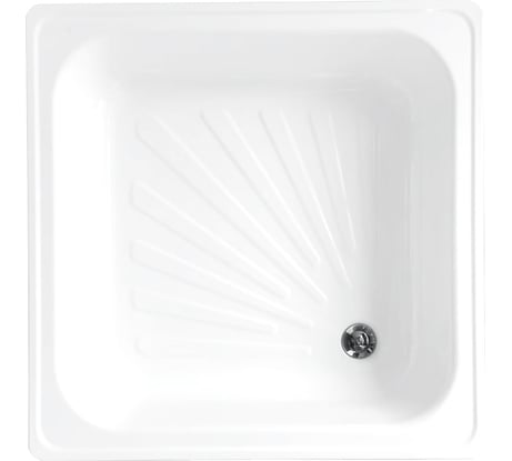 Поддон Loranto квадратный, 70х70х15 см, толщина стали 0.9 мм, отверстие для слива 5 см 00077010