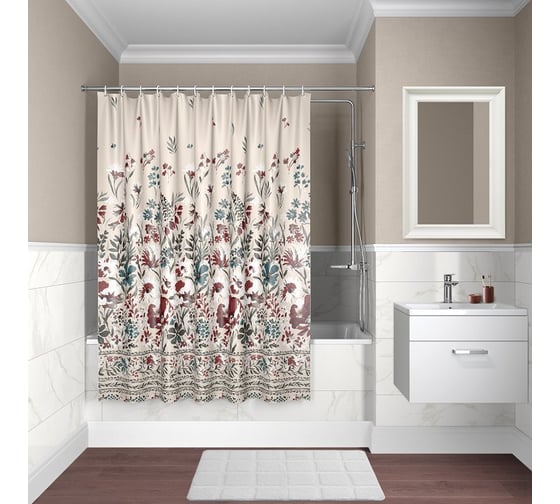 Штора для ванной комнаты IDDIS 180*180 см, полиэстер, D03P118i11 1