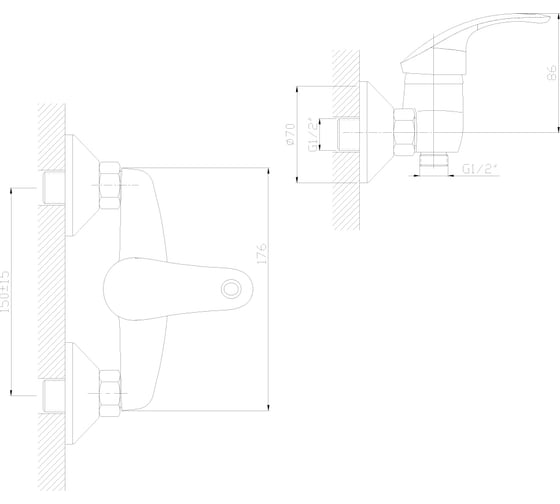 Смеситель для душа Decoroom одноручный DR68055
