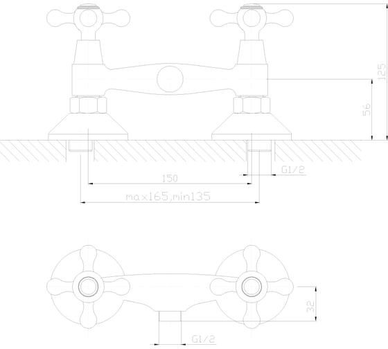 Смеситель для душа Decoroom двуручный DR49055