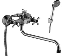 Смеситель для ванны Decoroom двуручный, универсальный DR46045-Black