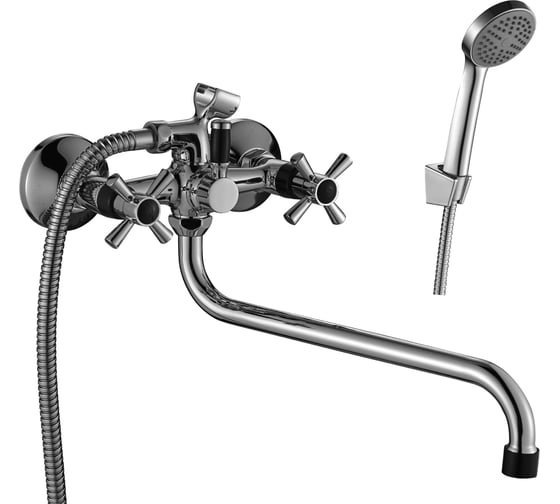 Смеситель для ванны Decoroom двуручный, универсальный DR46045-Black
