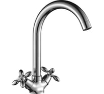 Смеситель для кухни Decoroom двуручный, с высоким поворотным изливом DR48028