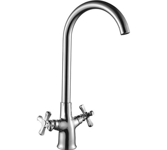 Смеситель для кухни Decoroom двуручный, с высоким поворотным изливом DR47028