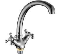 Смеситель для кухни Decoroom двуручный, с высоким поворотным изливом DR49029
