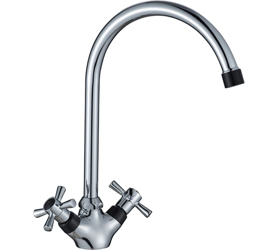 Смеситель для кухни Decoroom двуручный, с высоким поворотным изливом DR46028-Black