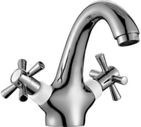 Смеситель для умывальника Decoroom двуручный, монолитный DR46011-White