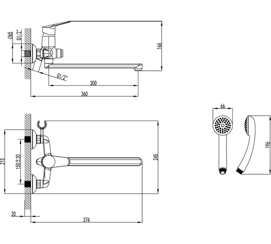 Смеситель Lemark Partner универсальный LM6557C