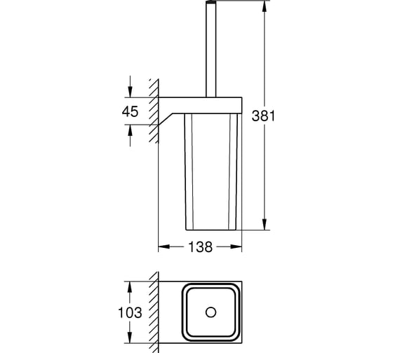 Туалетный ершик GROHE Selection Cube в комплекте 40857000