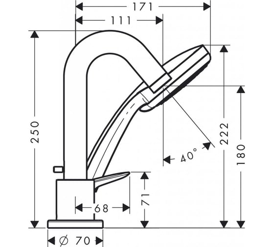 Смеситель для ванны HANSGROHE Logis 71313000 на 3 отверстия 00000035200