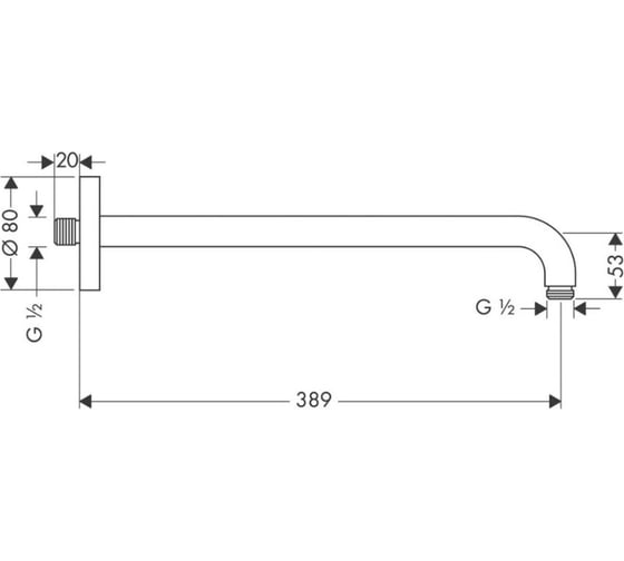 Держатель душа HANSGROHE 27413000 389 мм 00000007711