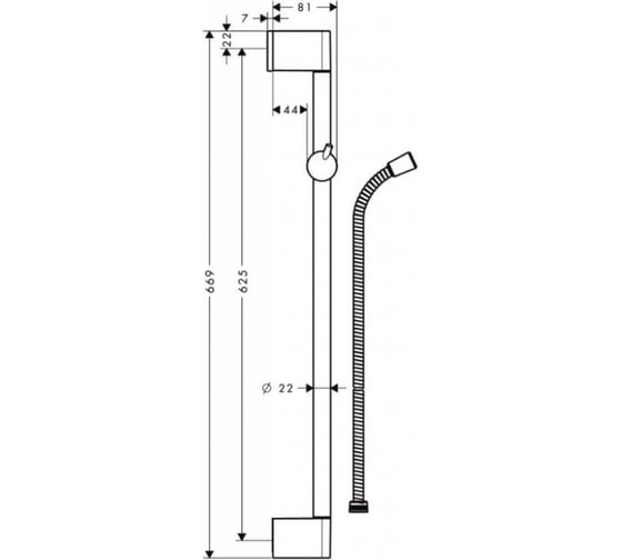 Штанга для душа HANSGROHE 27615000 Unica'C 00000007827