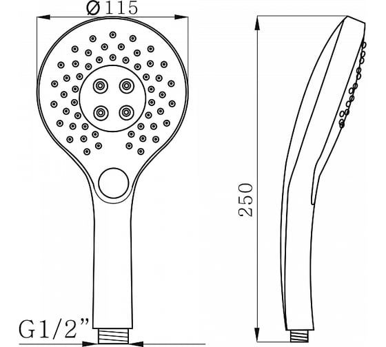 Массажная лейка ARGOTECH 3-х позиционная, DEMI 41622