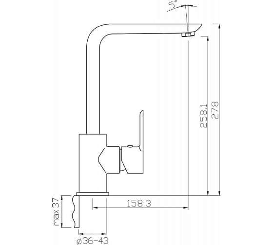 Смеситель для кухни ARGO OLIMP, d-35 35796