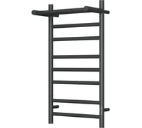 Электрический полотенцесушитель с полкой Bauedge BAU Stil Shelf 40x80, 7 планок, универсальный, черный матовый RAL 9005 DB-0022