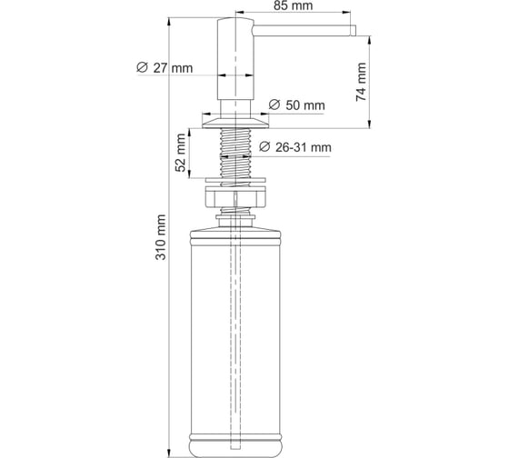 Встраиваемый дозатор для мыла WasserKraft K-75993
